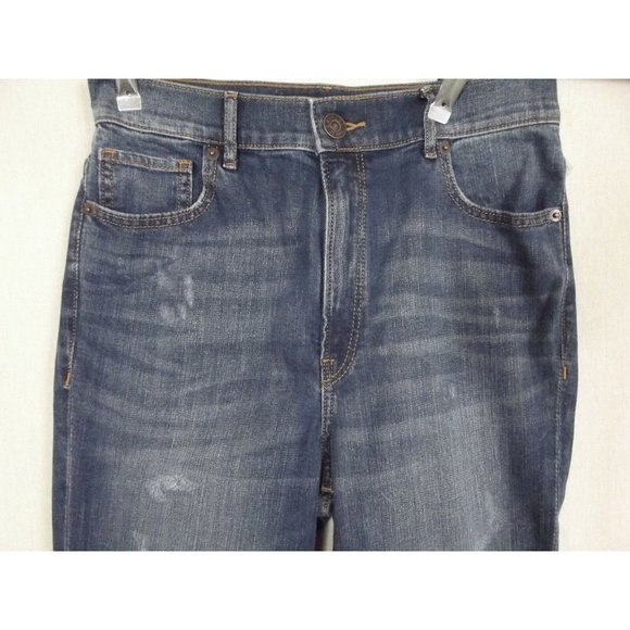 Express Size 0 x 26" High Waist Cropped Distressed Jeans - Picture 2 of 8